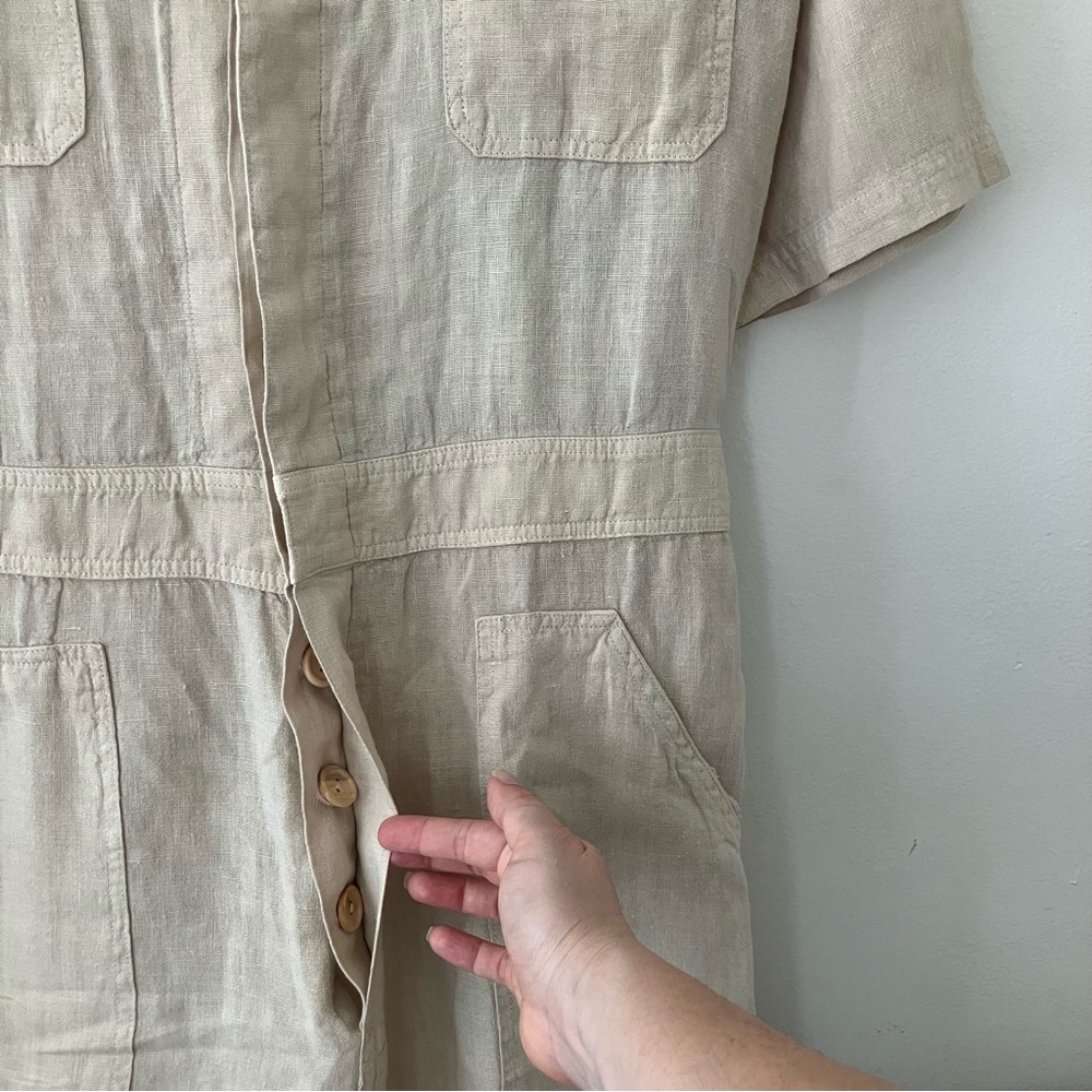 NWOT MATE the Label • Linen Short Sleeve Jumpsuit in Natural - Picture 8 of 14